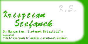 krisztian stefanek business card